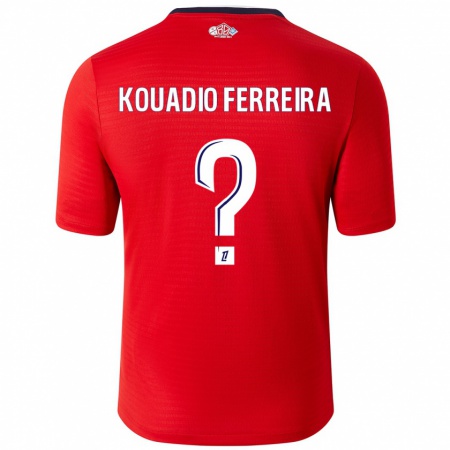 Kandiny Herren Wilfrid Kouadio Ferreira #0 Rot Weiß Heimtrikot Trikot 2024/25 T-Shirt