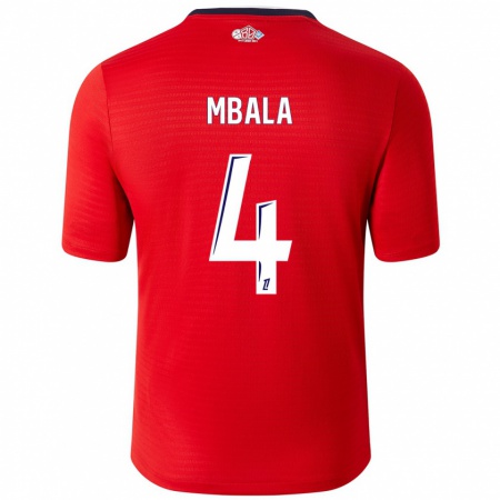 Kandiny Herren Olivia Mbala #4 Rot Weiß Heimtrikot Trikot 2024/25 T-Shirt