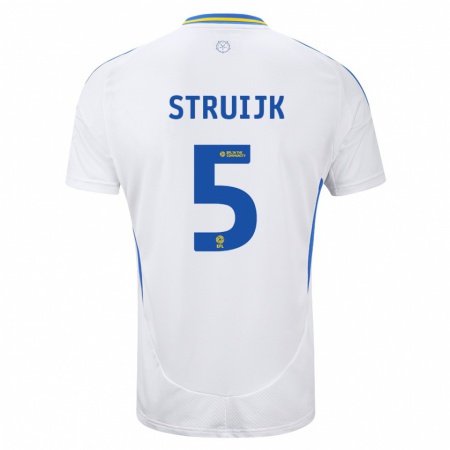 Kandiny Herren Pascal Struijk #5 Weiß Blau Heimtrikot Trikot 2024/25 T-Shirt