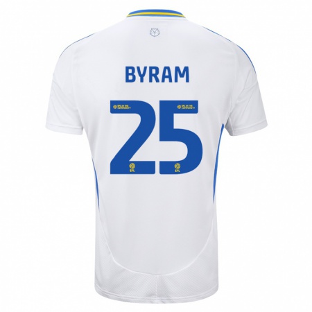 Kandiny Herren Sam Byram #25 Weiß Blau Heimtrikot Trikot 2024/25 T-Shirt