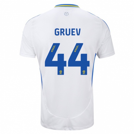 Kandiny Herren Ilia Gruev #44 Weiß Blau Heimtrikot Trikot 2024/25 T-Shirt