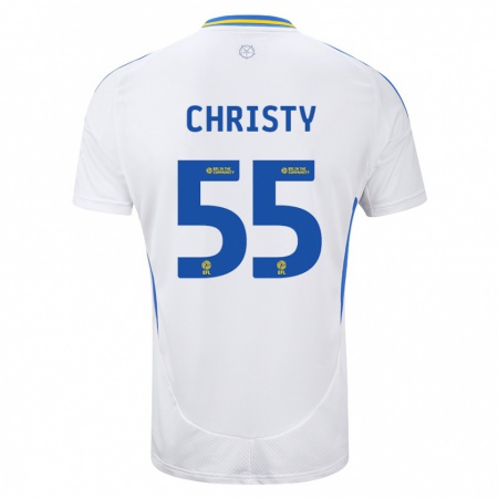 Kandiny Herren Harry Christy #55 Weiß Blau Heimtrikot Trikot 2024/25 T-Shirt