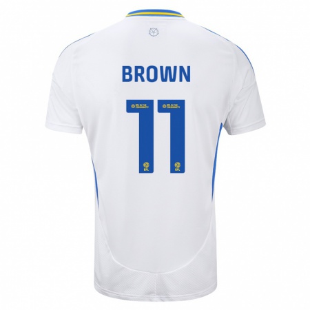 Kandiny Herren Abbie Brown #11 Weiß Blau Heimtrikot Trikot 2024/25 T-Shirt