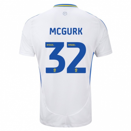 Kandiny Herren Sean Mcgurk #32 Weiß Blau Heimtrikot Trikot 2024/25 T-Shirt