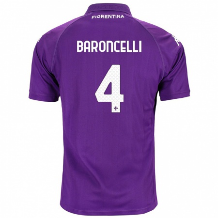 Kandiny Herren Leonardo Baroncelli #4 Violett Heimtrikot Trikot 2024/25 T-Shirt