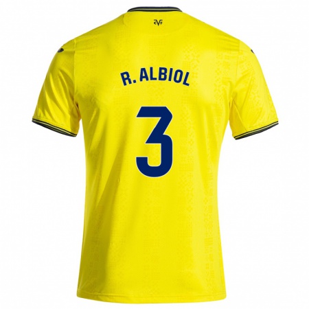 Kandiny Herren Raúl Albiol #3 Gelb Schwarz Heimtrikot Trikot 2024/25 T-Shirt