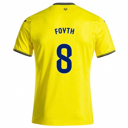 Kandiny Herren Juan Foyth #8 Gelb Schwarz Heimtrikot Trikot 2024/25 T-Shirt