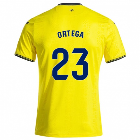 Kandiny Herren Jordi Ortega #23 Gelb Schwarz Heimtrikot Trikot 2024/25 T-Shirt