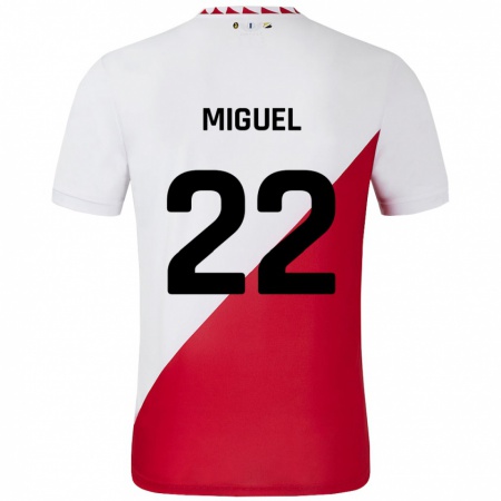 Kandiny Herren Miguel Rodríguez #22 Weiß Rot Heimtrikot Trikot 2024/25 T-Shirt