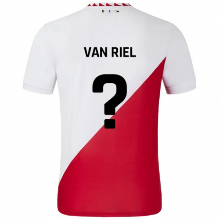 Kandiny Herren Jesper Van Riel #0 Weiß Rot Heimtrikot Trikot 2024/25 T-Shirt