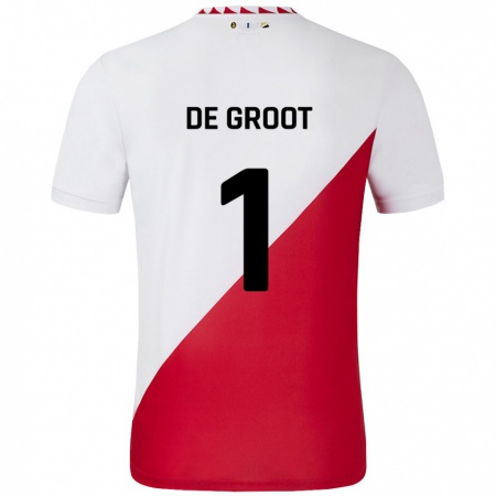 Kandiny Herren Jasmijn De Groot #1 Weiß Rot Heimtrikot Trikot 2024/25 T-Shirt