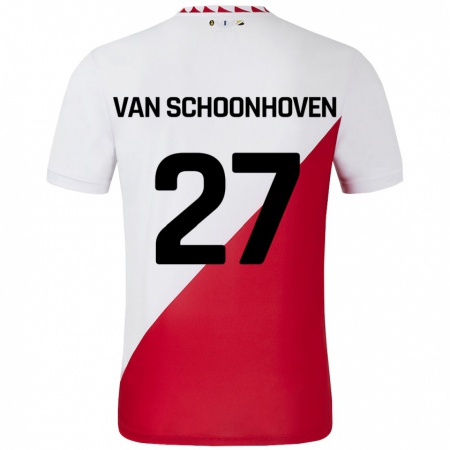 Kandiny Herren Nurija Van Schoonhoven #27 Weiß Rot Heimtrikot Trikot 2024/25 T-Shirt