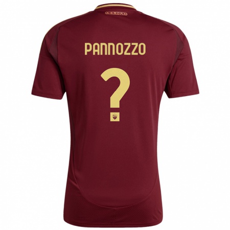 Kandiny Herren Nicolò Pannozzo #0 Rot Braun Gold Heimtrikot Trikot 2024/25 T-Shirt