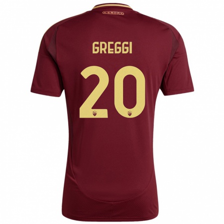 Kandiny Herren Giada Greggi #20 Rot Braun Gold Heimtrikot Trikot 2024/25 T-Shirt