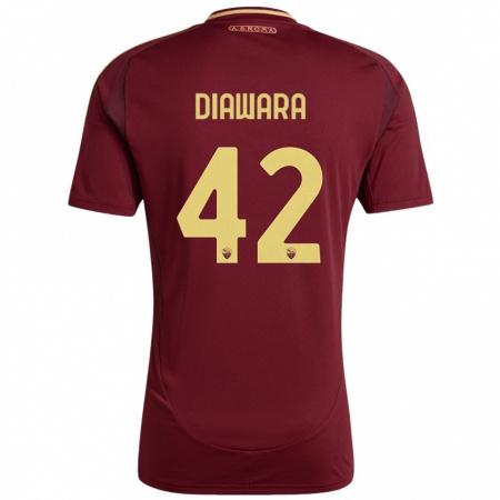 Kandiny Herren Amadou Diawara #42 Rot Braun Gold Heimtrikot Trikot 2024/25 T-Shirt