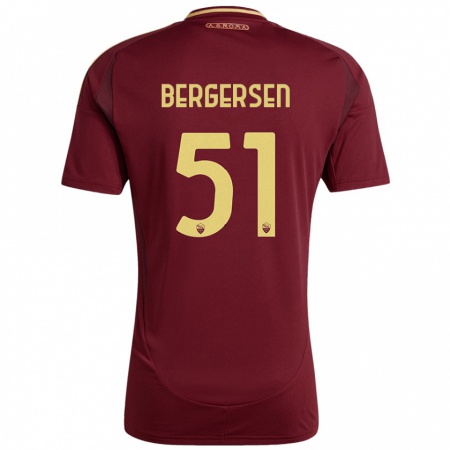 Kandiny Herren Mina Bergersen #51 Rot Braun Gold Heimtrikot Trikot 2024/25 T-Shirt