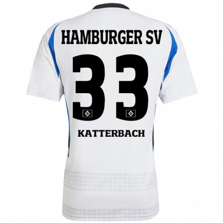 Kandiny Herren Noah Katterbach #33 Weiß Blau Heimtrikot Trikot 2024/25 T-Shirt