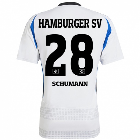 Kandiny Herren Henri Schümann #28 Weiß Blau Heimtrikot Trikot 2024/25 T-Shirt