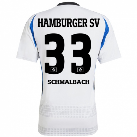 Kandiny Herren Sebastian Schmalbach #33 Weiß Blau Heimtrikot Trikot 2024/25 T-Shirt