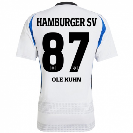 Kandiny Herren Niklas Ole Kühn #87 Weiß Blau Heimtrikot Trikot 2024/25 T-Shirt