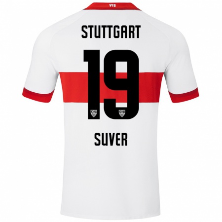 Kandiny Herren Jakov Suver #19 Weiß Rot Heimtrikot Trikot 2024/25 T-Shirt