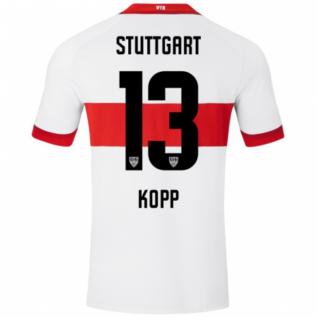 Kandiny Herren Leonie Kopp #13 Weiß Rot Heimtrikot Trikot 2024/25 T-Shirt