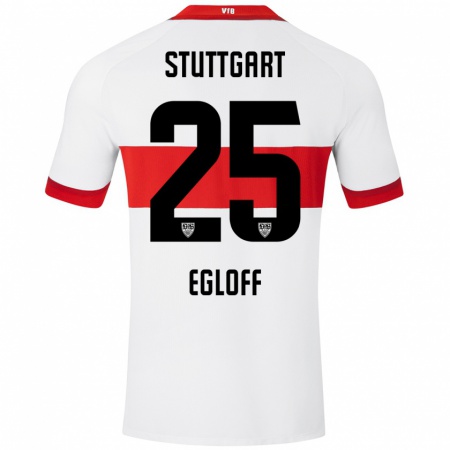 Kandiny Herren Lilian Egloff #25 Weiß Rot Heimtrikot Trikot 2024/25 T-Shirt