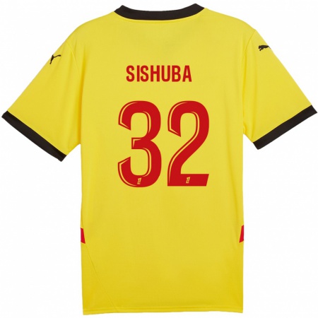 Kandiny Herren Ayanda Sishuba #32 Gelb Rot Heimtrikot Trikot 2024/25 T-Shirt