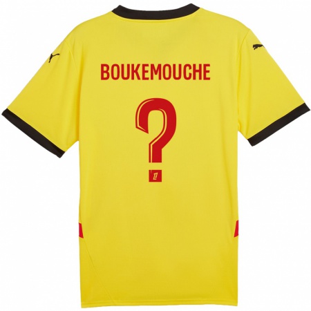 Kandiny Herren Amine Boukemouche #0 Gelb Rot Heimtrikot Trikot 2024/25 T-Shirt