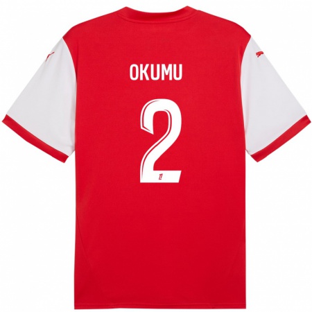 Kandiny Herren Joseph Okumu #2 Rot Weiß Heimtrikot Trikot 2024/25 T-Shirt