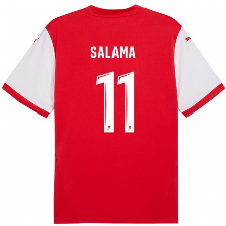 Kandiny Herren Amine Salama #11 Rot Weiß Heimtrikot Trikot 2024/25 T-Shirt