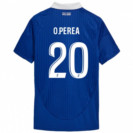 Kandiny Herren Óscar Perea #20 Blau Weiß Heimtrikot Trikot 2024/25 T-Shirt