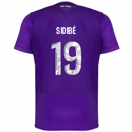 Kandiny Herren Djibril Sidibé #19 Violett Weiß Heimtrikot Trikot 2024/25 T-Shirt