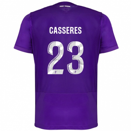 Kandiny Herren Cristian Cásseres Jr. #23 Violett Weiß Heimtrikot Trikot 2024/25 T-Shirt