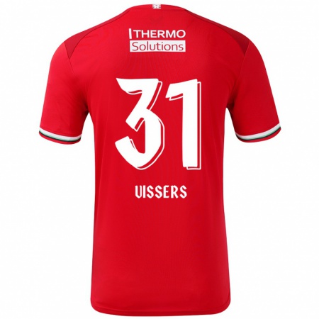 Kandiny Herren Kiki Vissers #31 Rot Weiß Heimtrikot Trikot 2024/25 T-Shirt