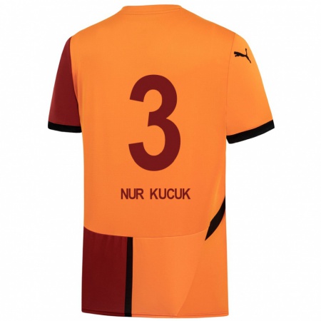 Kandiny Herren Rabia Nur Küçük #3 Gelb Rot Heimtrikot Trikot 2024/25 T-Shirt