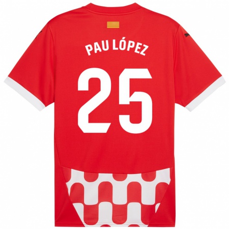 Kandiny Herren Pau López #25 Rot Weiß Heimtrikot Trikot 2024/25 T-Shirt