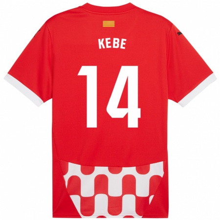 Kandiny Herren Moussa Kébé #14 Rot Weiß Heimtrikot Trikot 2024/25 T-Shirt