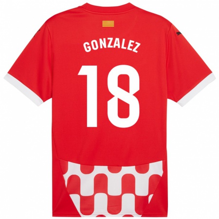 Kandiny Herren Gerard González #18 Rot Weiß Heimtrikot Trikot 2024/25 T-Shirt