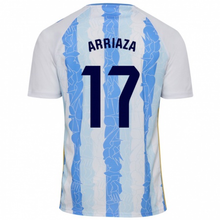 Kandiny Herren Pablo Arriaza #17 Weiß Blau Heimtrikot Trikot 2024/25 T-Shirt