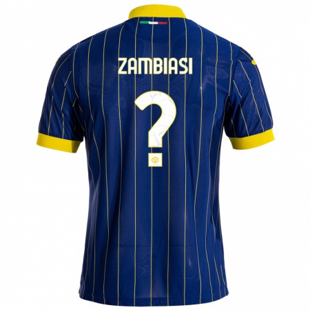 Kandiny Herren Yonas Zambiasi #0 Blau Gelb Heimtrikot Trikot 2024/25 T-Shirt