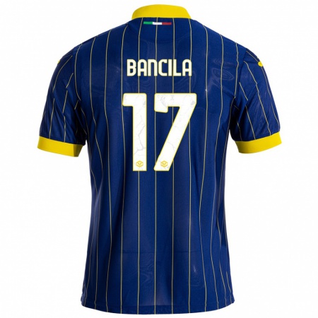 Kandiny Herren Darius Băncilă #17 Blau Gelb Heimtrikot Trikot 2024/25 T-Shirt