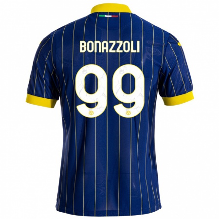 Kandiny Herren Federico Bonazzoli #99 Blau Gelb Heimtrikot Trikot 2024/25 T-Shirt