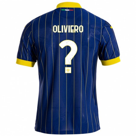 Kandiny Herren Davide Oliviero #0 Blau Gelb Heimtrikot Trikot 2024/25 T-Shirt