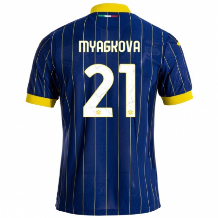 Kandiny Herren Alina Myagkova #21 Blau Gelb Heimtrikot Trikot 2024/25 T-Shirt