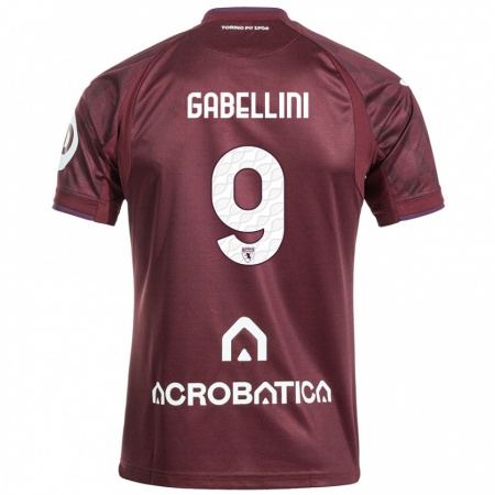 Kandiny Herren Tommaso Gabellini #9 Kastanienbraun Weiß Heimtrikot Trikot 2024/25 T-Shirt