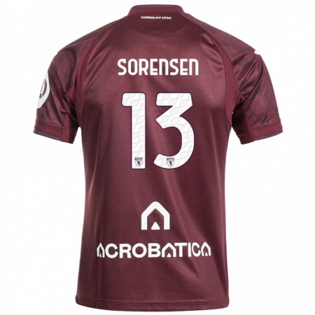 Kandiny Herren Ben Sørensen #13 Kastanienbraun Weiß Heimtrikot Trikot 2024/25 T-Shirt