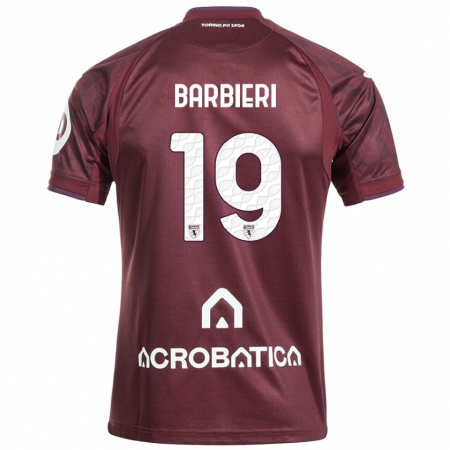 Kandiny Herren Raffaella Barbieri #19 Kastanienbraun Weiß Heimtrikot Trikot 2024/25 T-Shirt