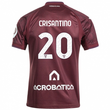 Kandiny Herren Giulia Crisantino #20 Kastanienbraun Weiß Heimtrikot Trikot 2024/25 T-Shirt