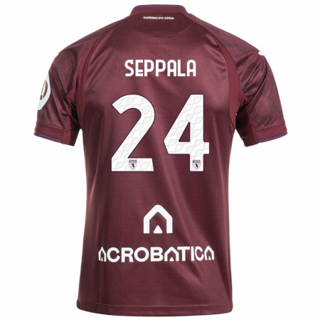 Kandiny Herren Rosa Lappi-Seppälä #24 Kastanienbraun Weiß Heimtrikot Trikot 2024/25 T-Shirt